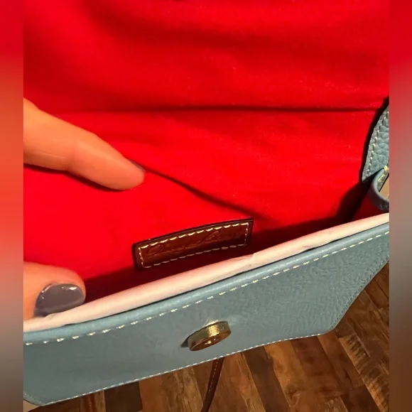 BRAND NEW Dooney and Bourke Gingy Flap Crossbody Purse Aqua Blue - Picture 8 of 15